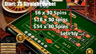 Roulette strategy with 2 bet unit placed on straight up number, with a 30 spins betting system.