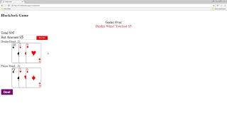 JavaScript HTML Game from Scratch Blackjack : Game instructions and game play outline