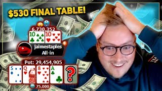 $530 FINAL TABLE – INCREDIBLE POKER RUN!! 5 FIGURE SCORE??? |  PokerStaples Stream Highlights