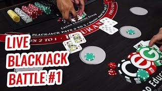 LIVE BLACKJACK BATTLE | David Vs. Timmy Ep.1