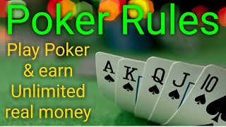 Poker Rules[Hindi]|How to play poker|Play poker online & earn Unlimited money||Poker game rules