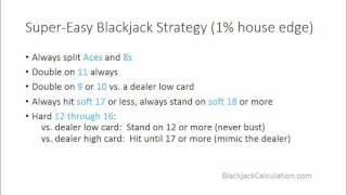 Super-Easy Blackjack Strategy in 1 Minute, 1% House Edge