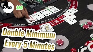 Survival Blackjack Battle – Double Minimum Every 5 Minutes | Jeankell Vs. Timmy Ep.1 [1080p 60FPS]