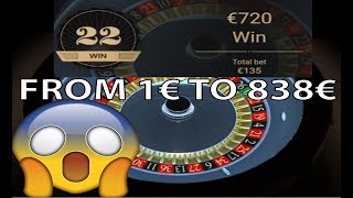 From 1€ to 838€ at NetEnt AUTO ROULETTE, w LOG STRATEGY