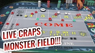 MONSTER FIELD – Live Craps with Master Craps Dealer Lisa| Casino Craps Let’s Play #5