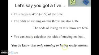 Odds of winning at “Craps” (calculation)