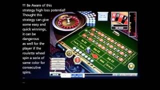 Roulette strategy with bets doubling on red or black, also known as the Martingale strategy.