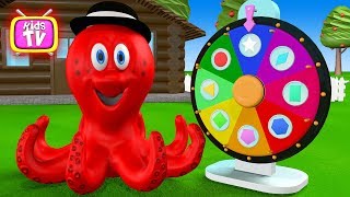 Learn figurines with octopus – Roulette with figurines – Cartoon for Kids