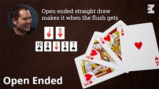 Poker Strategy: Open ended straight draw makes it when the flush gets there