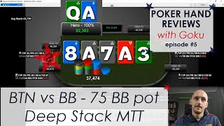 Yet another BB vs BTN in a 3-bet pot – Good bluff on the River? – Poker Hand Reviews #5