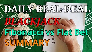Daily Real Deal: Blackjack Fibonacci vs Flat Bet Summary