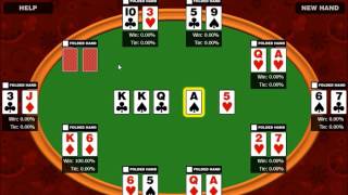 Texas Holdem Poker: different hands with winning possibilities analysis.