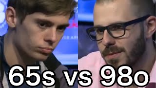 65s vs 98o|texas hold’em|Poker Database|A Terrible Strategy about Pre-flop Re-raising