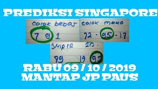 PREDIKSI TOGEL SGP HARI RABU 09 OKTOBER 2019 SAH JP PAUS BOS