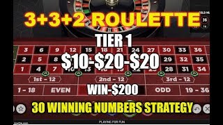 3+3+2 Roulette Strategy-Race to $1000, Tier 1, Session 1 – $10-$20-$20