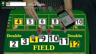 Bubble Craps tracker app used as a remote for table layout Concept