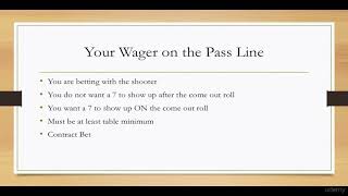 Learn to Play Craps Like a Pro : Pass Line – Lecture