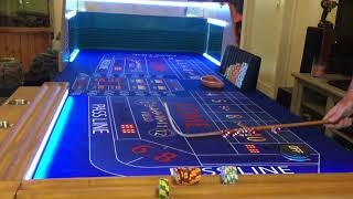 Live craps table rolling 7s Iron cross betting part 1