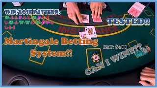 Blackjack – Martingale Betting Strategy. Is it profitable!? I won $400 in one shoe.