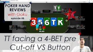 Pocket Tens facing a 4-BET preflop CO vs BTN – Poker Hand Reviews #8