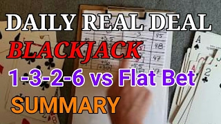 Daily Real Deal: Blackjack 6-decks 1-3-2-6 vs Flat Bet Summary