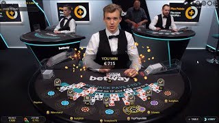LIVE BLACKJACK 50€ TO 800€ – STRAIGHT FLUSH SIDE BET WIN – MUST SEE