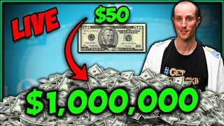 $50 to $1,000,000!! – BANKROLL CHALLENGE Day 1 Highlights @ GG Poker