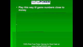 NoPayPOKER.com Learn to Play Poker Guide to Winning Double or Nothing Poker Tournaments