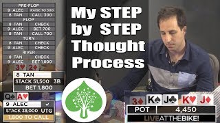 My Step by Step Thought Process in Poker (high stakes cash game @ Live at the BIke)