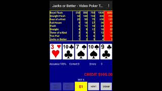 Video Poker Strategy (Attempting Perfect Strategy)