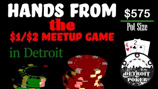 1/2 NL Holdem Detroit Poker MUG hand review! Poker Vlog #51! 3 big $1/$2 NLHE pots from the MUG!