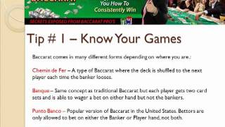 Free Baccarat Tips