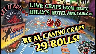 Craps Real Live Casino #4- Had a few bad rolls and a 29 roll – Made a few dollars!