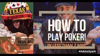 Learn Texas Holdem Poker in Less than 7 Min! How To Play Texas Hold Em – Basic Beginner’s Strategy