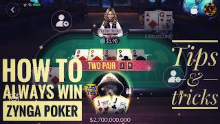 Zynga poker 2020 always win strategy / tips and tricks