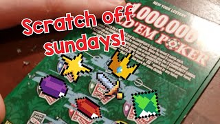 Scratch Off Sundays New York Lottery $1,000,000 million Dollar Hold’em poker