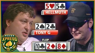 Phil Hellmuth vs. Tony G: 6 memorable poker hands!