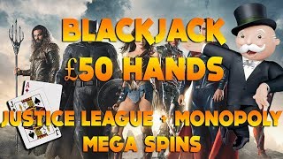 Justice League + Monopoly On the Money + £50 Hands on Blackjack