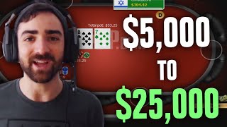 Poker Pro Turning $5,000 Into $25,000! (Day 1)