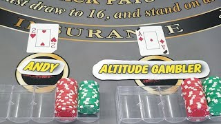 Blackjack Challenge- Altitude Gambler vs Andy – $500 bankroll 20 minutes – See who wins!