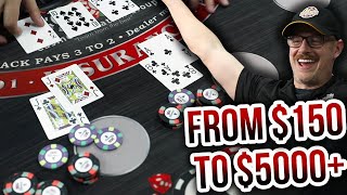 OVER $5000 WIN!!! –  Blackjack Battle – David vs. Timmy #3
