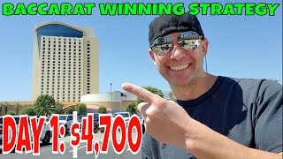 Christopher Mitchell Baccarat Winning Strategy Day 1- $4,700 Cash Profit.