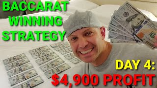 Christopher Mitchell Baccarat Winning Strategy Day 4- $4,900 Cash Profit.