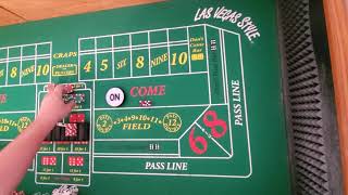 Craps strategy.  Playing Dont cover bets + place bets using bankroll as protection