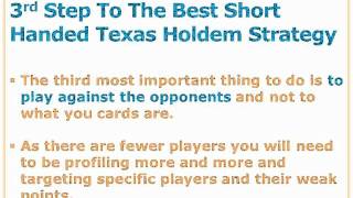 Short Handed Texas Holdem – The Best Strategy Around