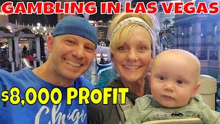 Christopher Mitchell Gambling In Las Vegas $8,000 Profit Using Baccarat Winning Strategies.