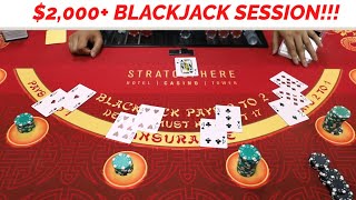HUGE BLACKJACK WIN SESSION!! $2,000+ | Live Blackjack Las Vegas