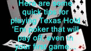 Tips for Playing Texas Hold Em Poker And Winning Easily