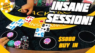INSANE HIGH LIMIT BLACKJACK SESSION! AGGRESSIVE BETTING -$5000 Buy In