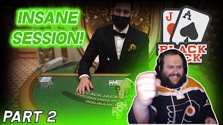 INSANE HIGH ROLLER BLACKJACK SESSION! PART 2/2!